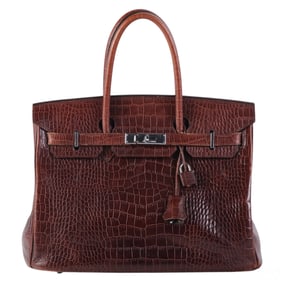 Hermes French Vintage Alligator 35 BIRKIN Bag RARE