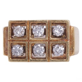 18k Yellow Gold 1 CTTW Diamond Modernist Ring Sz10