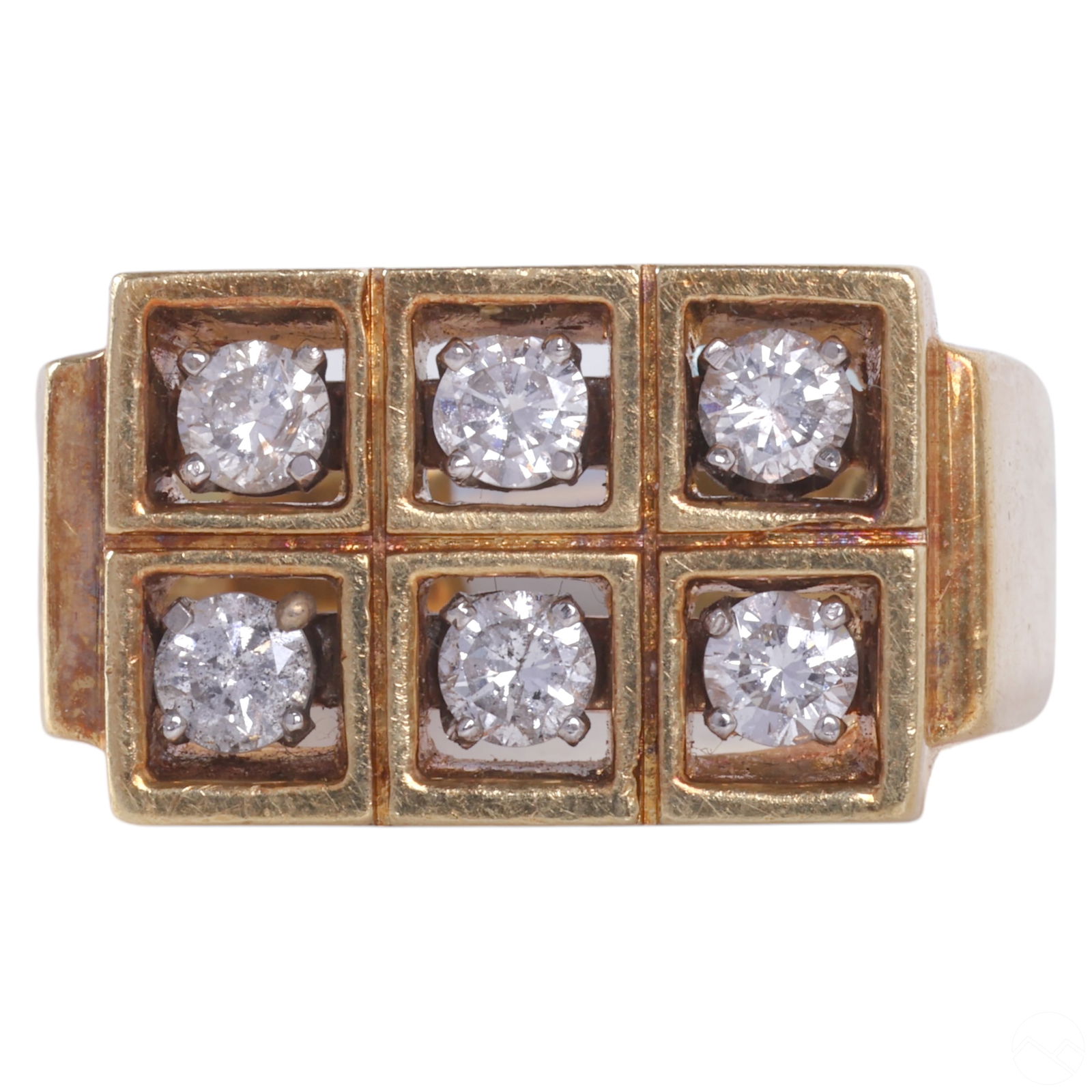 18k Yellow Gold 1 CTTW Diamond Modernist Ring Sz10 (1 of 6)