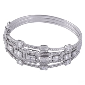 18k White Gold 7 CTTW Natural Diamond Bracelet 35g