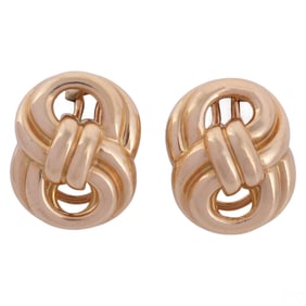 Verdura 18k Gold Figure Eight Clip-On Earrings 16g