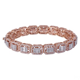 18k Rose Gold 7.65 CTTW Natural Diamond Bracelet