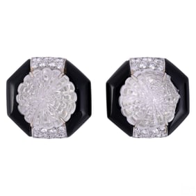 Charles Turi 18k 1.5 CTTW Diamond Crystal Earrings