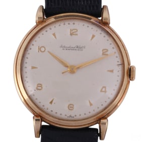 IWC International Mens 18k Gold Wind Up Wristwatch
