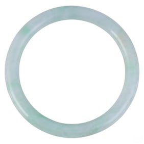 Chinese Light Green Jadeite Jade Bangle Bracelet