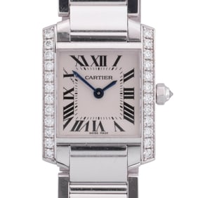 Cartier 18k Gold and Diamond Tank Francaise Watch