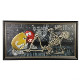 Rodrigo Soto b.1984 Macabre Death by M&Ms Painting