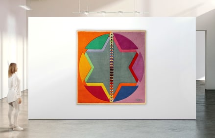 Yaacov Agam b.1928 Hanging Star of David Tapestry