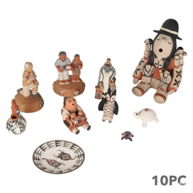 Native American Pueblo Pottery Figures and Vessels