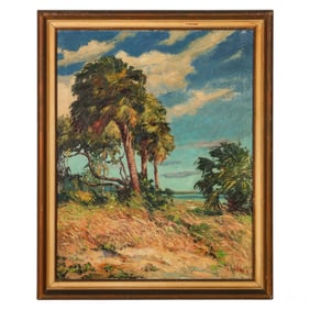 Albert Ernest Backus (American, 1906–1990) Coastal Landscape Oil Painting