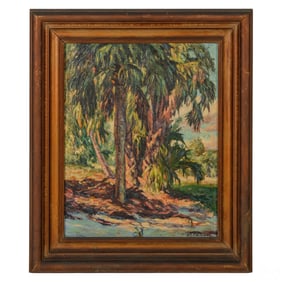 Albert Ernest Backus (American, 1906-1990) Everglade Palms Oil Painting