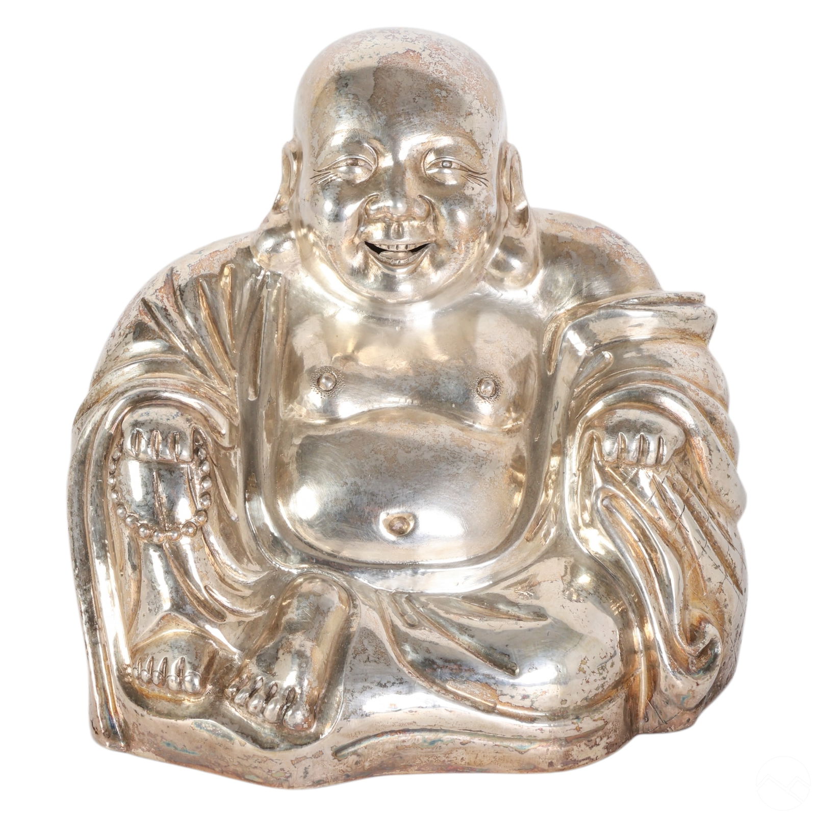 Chinese 950 Silver Meditating Buddha Statue 335g. (1 of 6)