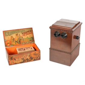 Antique Wooden Tabletop Stereoscope Stereo Viewer