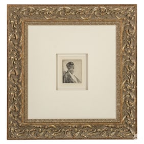 Bust of Man Wearing a Cap Etching after Rembrandt