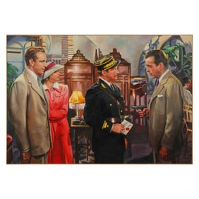 Arsen Roje b.1937 Casablanca Movie Scene Painting