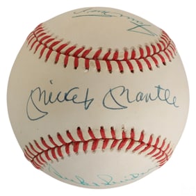 Mantle Mays and Snider SIGNED Baseball w/ JSA COA