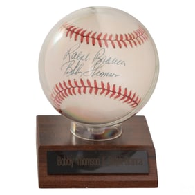 Ralph Branca & Bobby Thompson SIGNED Baseball JSA