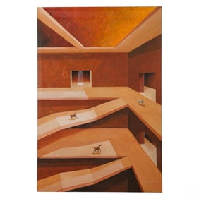 Yovanny Saracual b.1968 Dentro del Templo Painting