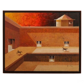 Yovanny Saracual b.1968 Sierie Urbana Painting