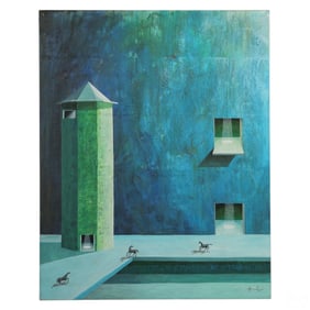 Yovanny Saracual b.1968 Ubre Ceste Tower Painting