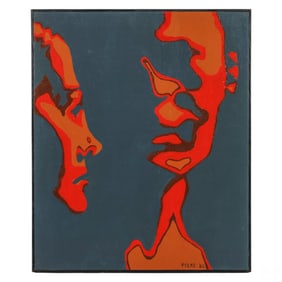 Pelke 20C Geometric Abstract Portrait Oil Painting