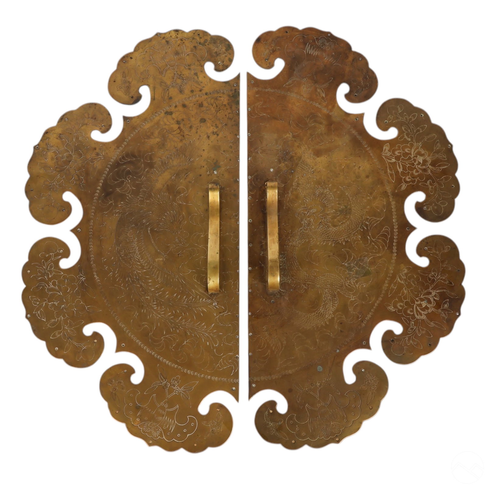 Chinese Large 34.5" PR Brass Cabinet Door Handles (1 of 8)