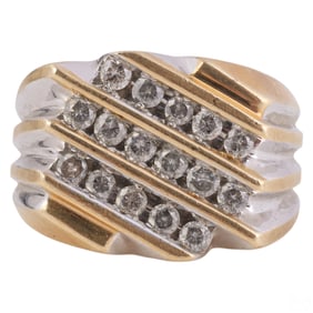 10K Gold 1 CTTW Natural Diamond Mens Ring Sz 10
