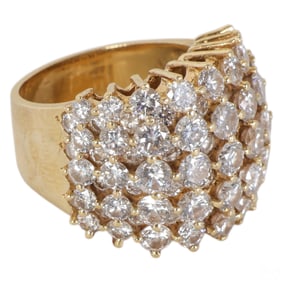 18k Gold 6 CTTW Diamond Statement Ring 12g Sz 5.5