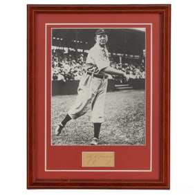 Cy Young Black White Baseball Photograph SIGNED