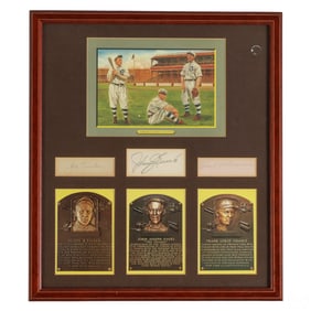 Tinker, Evers & Chance Baseball Wall Plaque SIGNED