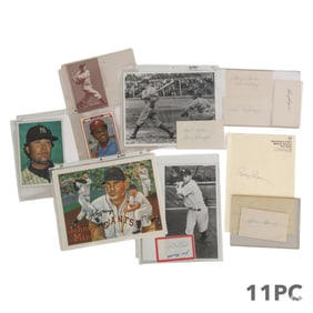 MLB Baseball Photo and Index Card SIGNED 11PC LOT