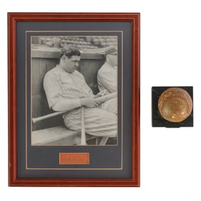 Babe Ruth Autographed Photograph and Ball SIGNED