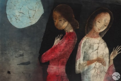Lee Long Looi b.1942 Figural Abstract Painting