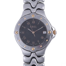 Ebel Sportwave Mens Stainless Steel 18k Gold Watch