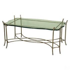 Hollywood Regency Style Faux Bois Coffee Table