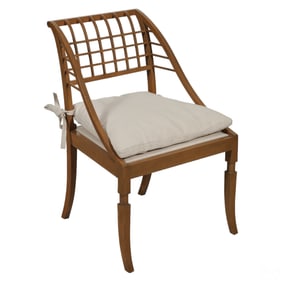 John Saladino Designer Lattice Frame Sleigh Chair