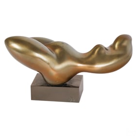 Abstract Modernist Nude Female Form Bronze SIGNED