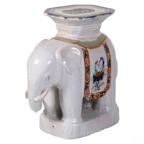 Palm Beach Regency Terracotta Elephant Side Table