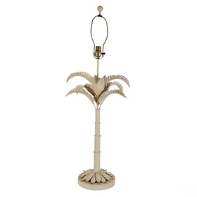 Palm Beach Regency White Palm Tree Tole Table Lamp