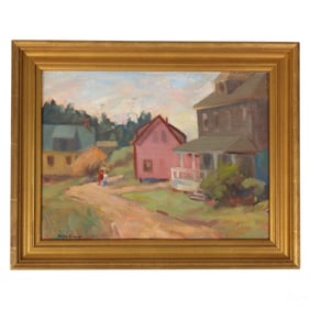Rural Figural Impressionist Oil Painting SIGNED