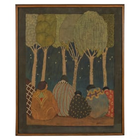 Florence Gunn 1899-1969 Figural Landscape Painting