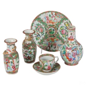 Chinese Export Rose Medallion Porcelain 6pc LOT