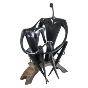Leon Bronstein b.1951 Modernist Bronze Sculpture