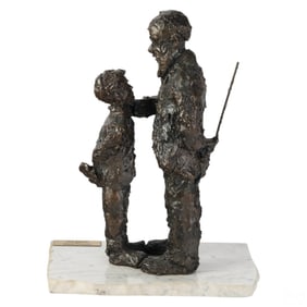 Irwin Hyman b.1923 Brutalist Bronze Art Sculpture