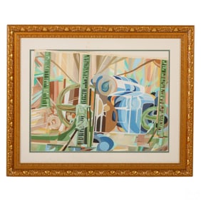 Stanley Folsom 20/21C Abstract Watercolor Painting