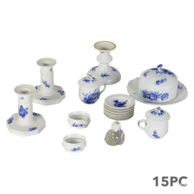 Royal Copenhagen Blue Flowers 15pc Porcelain Lot