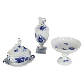 Royal Copenhagen Blue Flowers Urn Sauce Boat LOT
