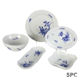 Royal Copenhagen Blue Flowers 5pc Serving Pieces