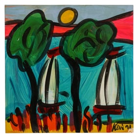 Peter Keil b.1942 Neo Expressionist Oil Painting