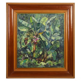 Tomas Golding 1909-1985 Plantain Tree Oil Painting